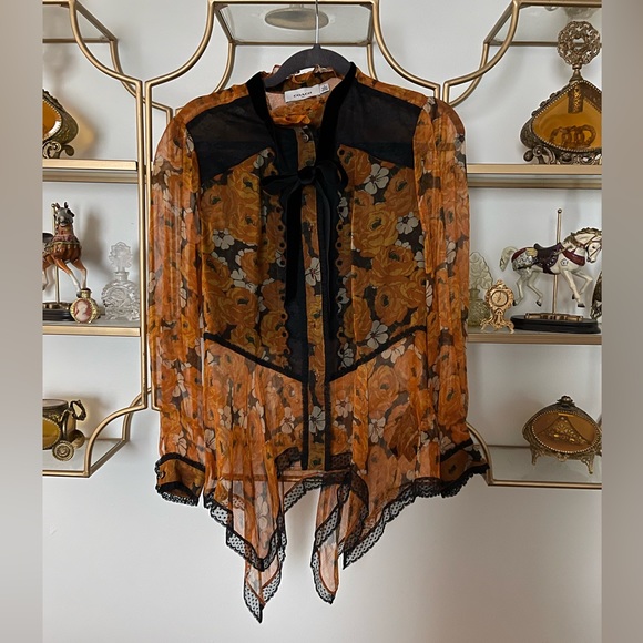 Coach Tops - Coach floral lace sheet top